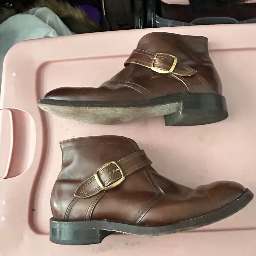 Florsheim Monkstrap Boots Leather Men’s Size 9 Buckle Dress Shoes Ankle